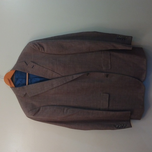 Like New J Hilburn Custom Made Light Brown Wool/Silk/Linen Summer Jacket 42R* - Picture 14 of 16